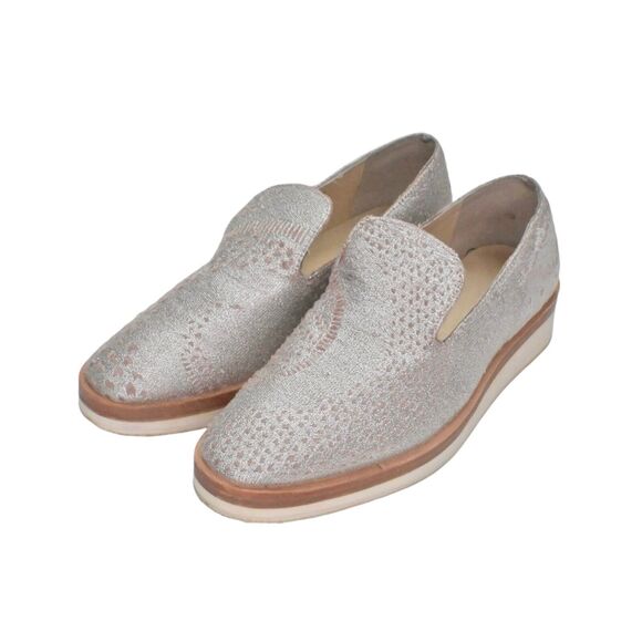 FREE PEOPLE Loafers Womens Size 38 Snake Eyes Print Velvet Platform Shoe Slip On - Picture 1 of 12